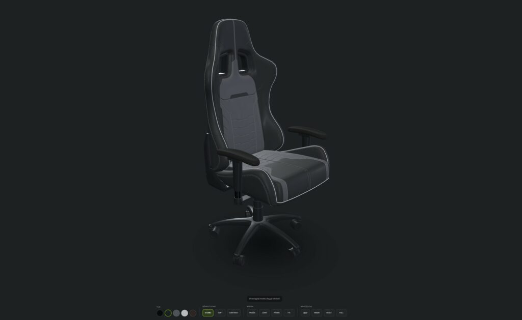 Model produktu 3D wyświetlany online za pomocą technologii WebGL